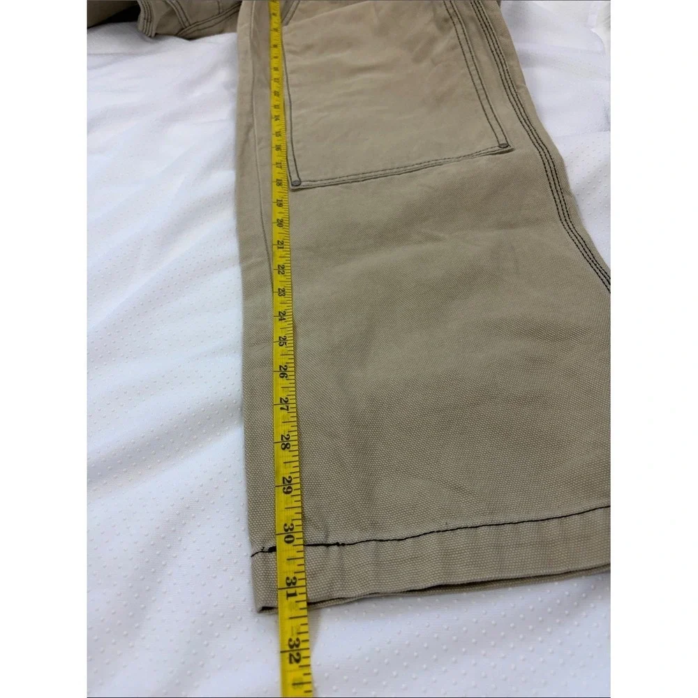 Dickies Khaki Canvas Carpenter Utility Work Pants 36x32